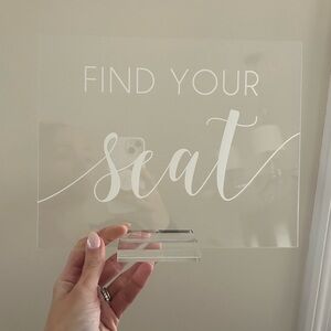 Find your seat wedding or event acrylic sign
